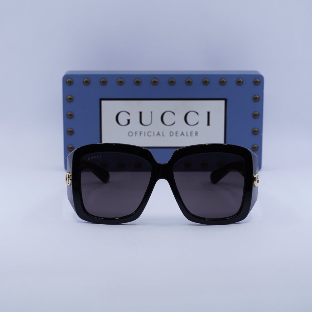 Gucci GG1402SA 001 Square Sunglasses - Black/Grey - Picture 2 of 10